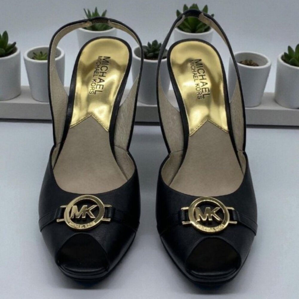 Michael Kors Women's Black Wedge Heels - Size 7.5